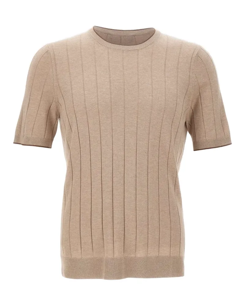 Gran Sasso ribbed-trims knit T-shirt - Nude Nude