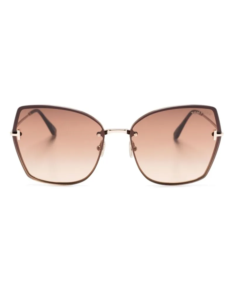 Tom Ford Sonnenbrille mit Oversized-Gestell - Braun Braun