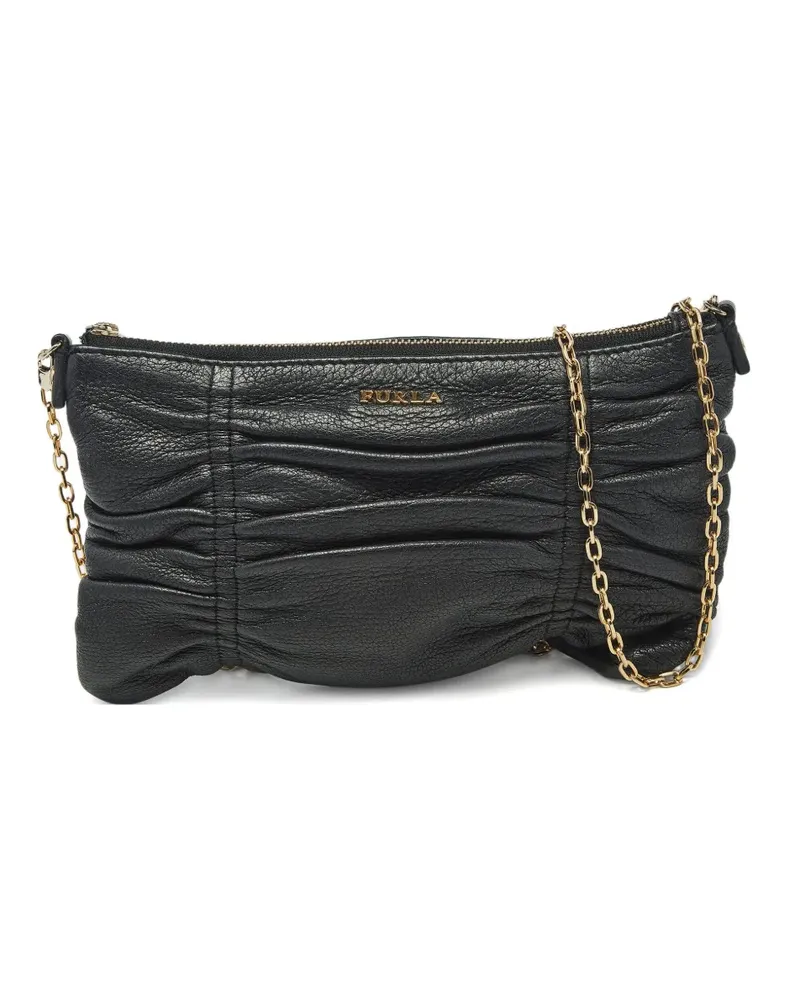 Furla Geraffte Umhängetasche - Schwarz Schwarz