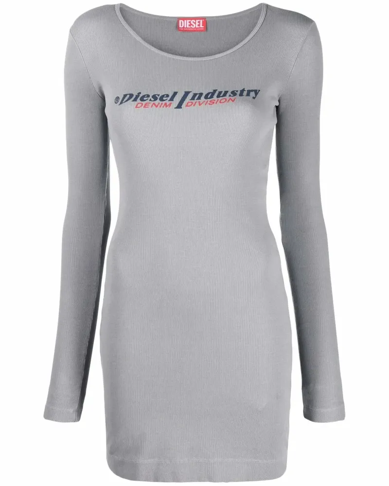 Diesel Pulloverkleid mit Logo-Print - Grau Grau