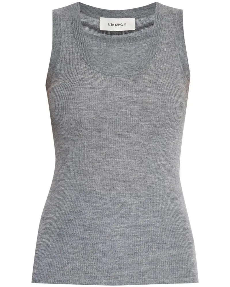 Lisa Yang Geripptes Ina Oberteil - Grau Grau