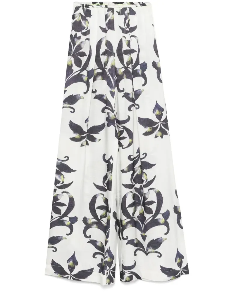forte_forte Hose mit geometrischem Print - Weiß Weiß
