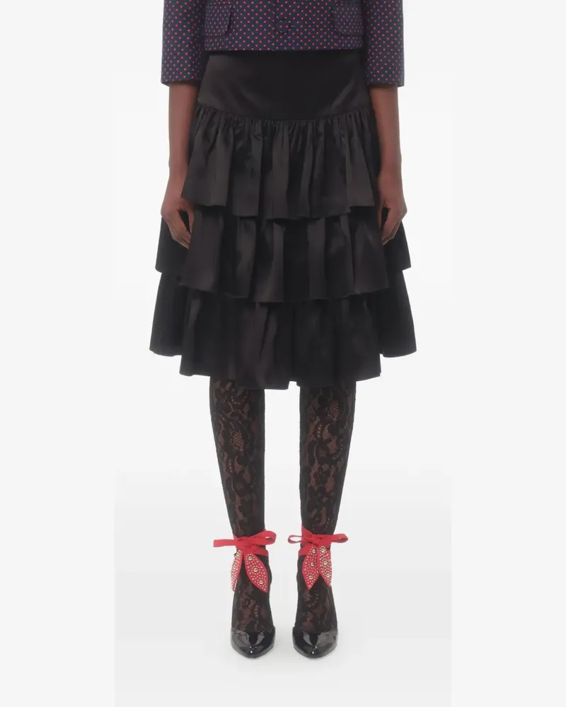 Valentino Garavani Midirock mit Rüschen - Schwarz Schwarz