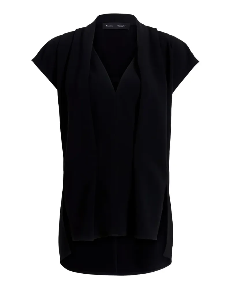 Proenza Schouler Ranli top in matte double crepe - Schwarz Schwarz