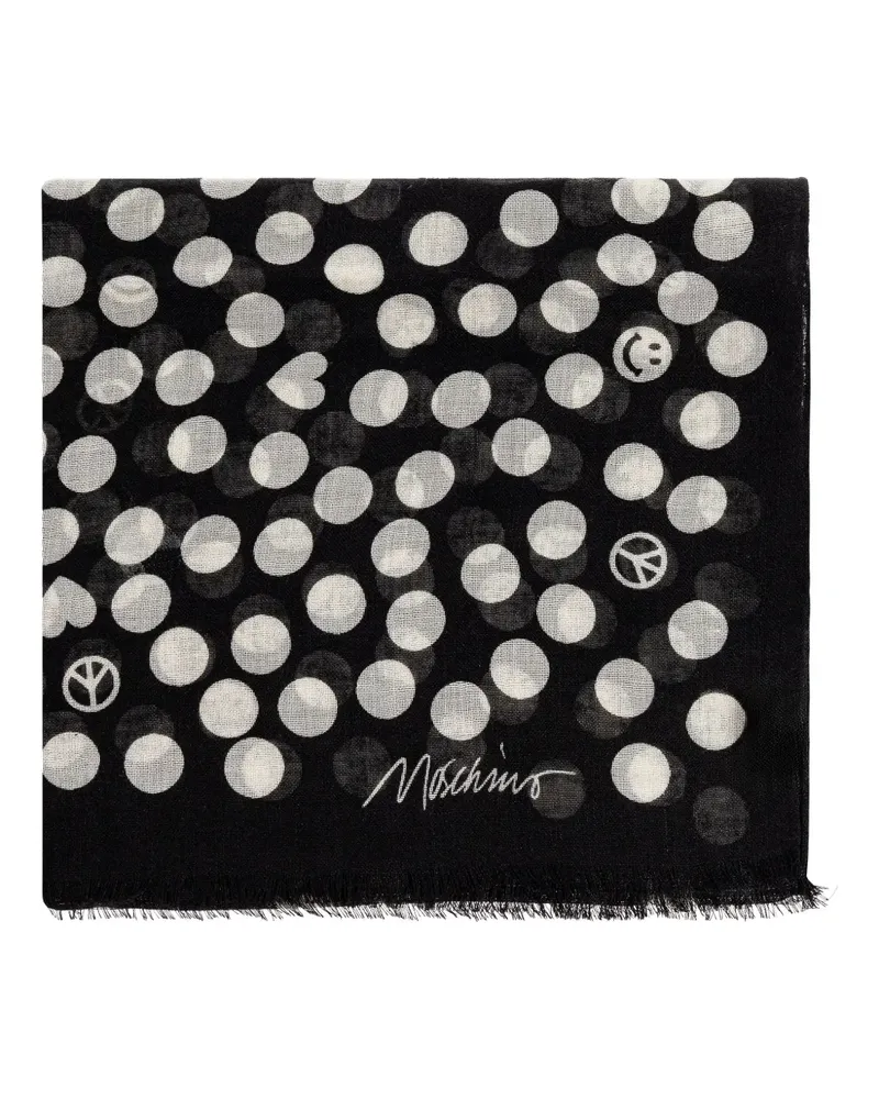 Moschino Schal mit Polka Dots - Schwarz Schwarz