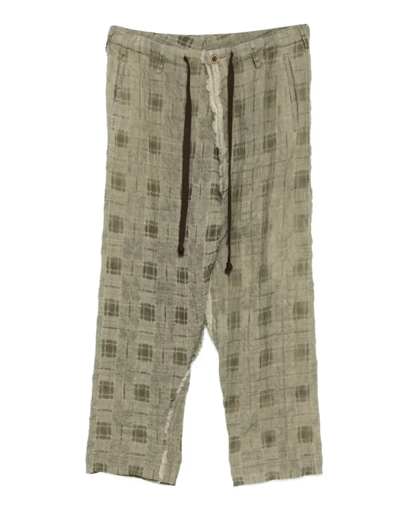 Uma Wang Hose mit Karomuster - Grün Grün