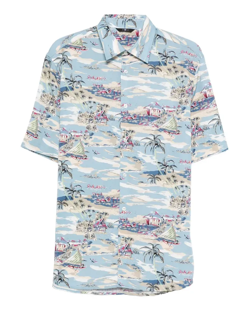 7 for all mankind patterned short sleeve shirt - Blau Blau