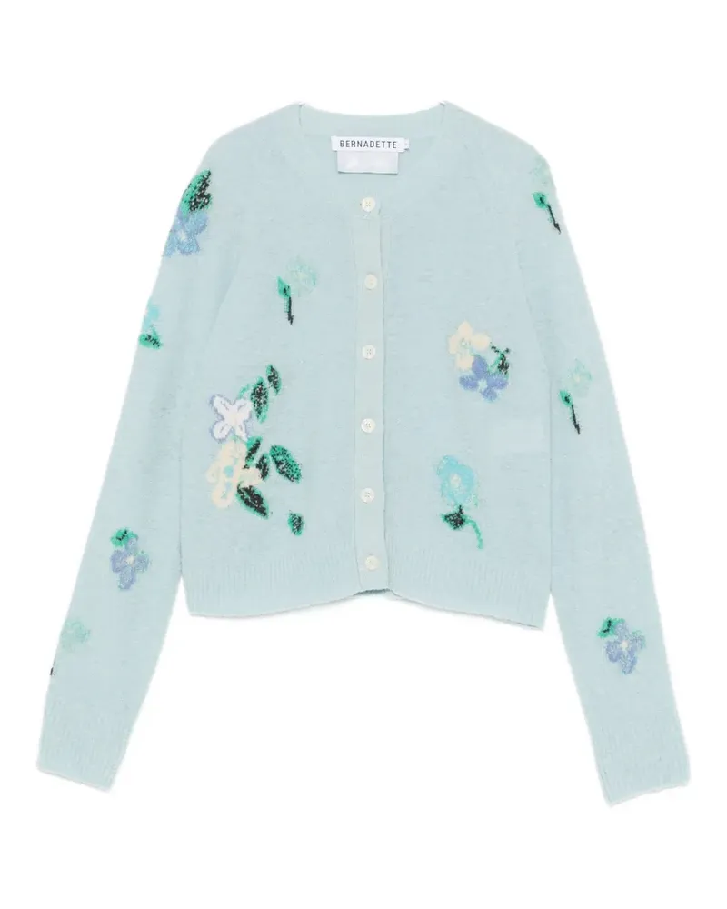 BERNADETTE Clemence floral-intarsia cardigan - Blau Blau