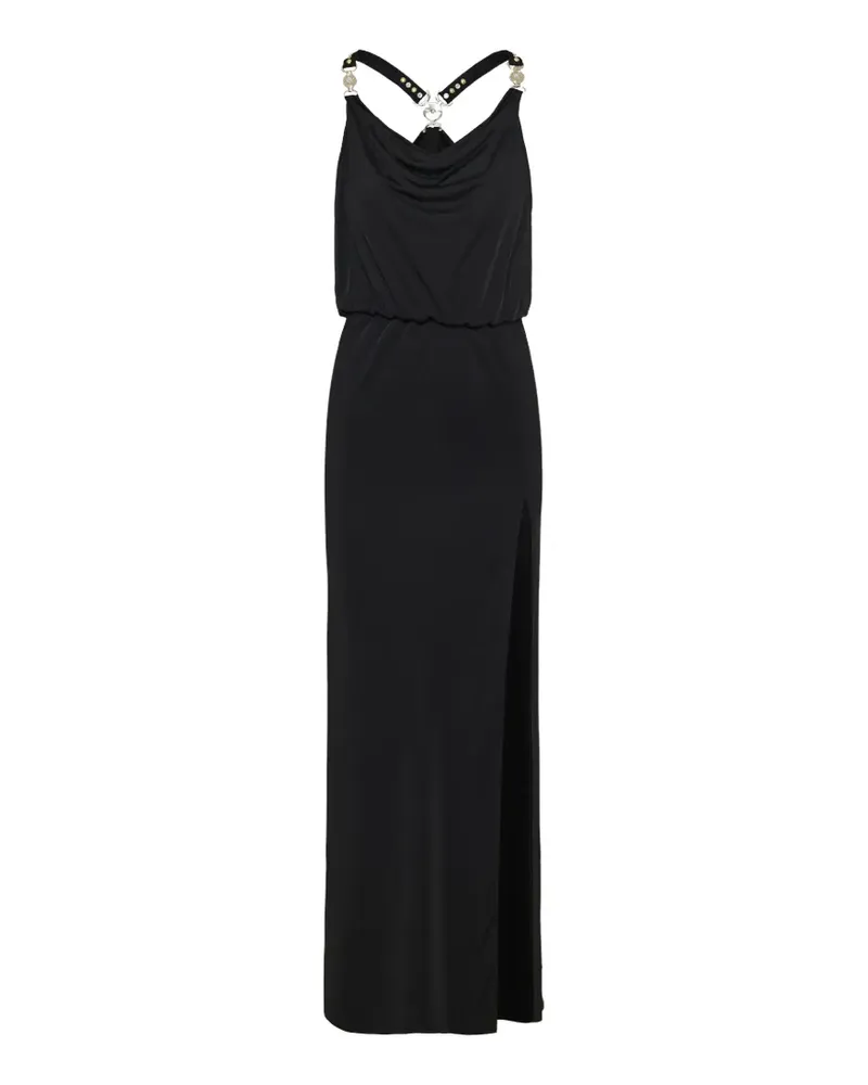 Versace Maxikleid mit Nietenriemen - Schwarz Schwarz