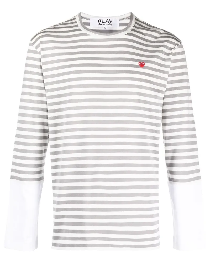 Comme des Garçons Gestreiftes Langarmshirt - Grau Grau