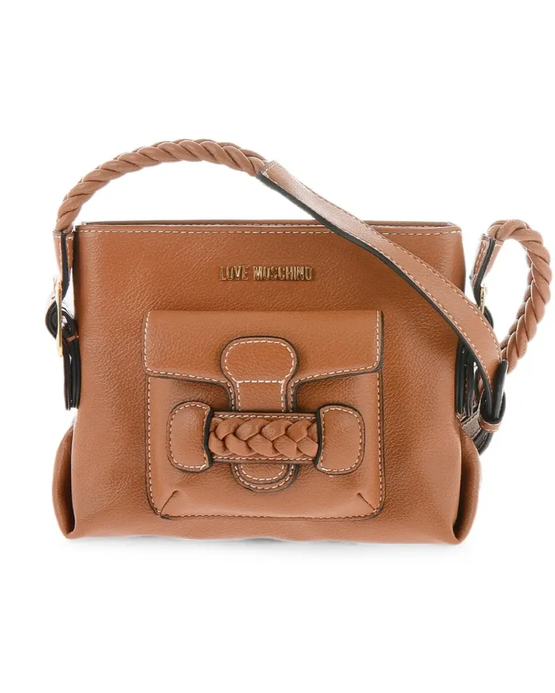 Moschino braided-detail crossbody bag - Braun Braun