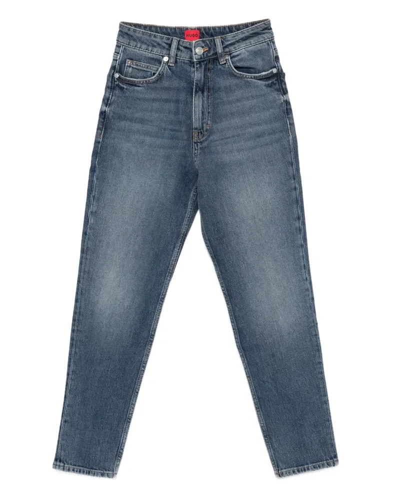 HUGO BOSS Gerade High-Waist-Jeans - Blau Blau