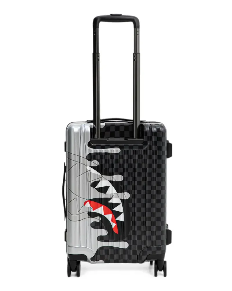 Sprayground Shark Mouth checkered suitcase - Schwarz Schwarz