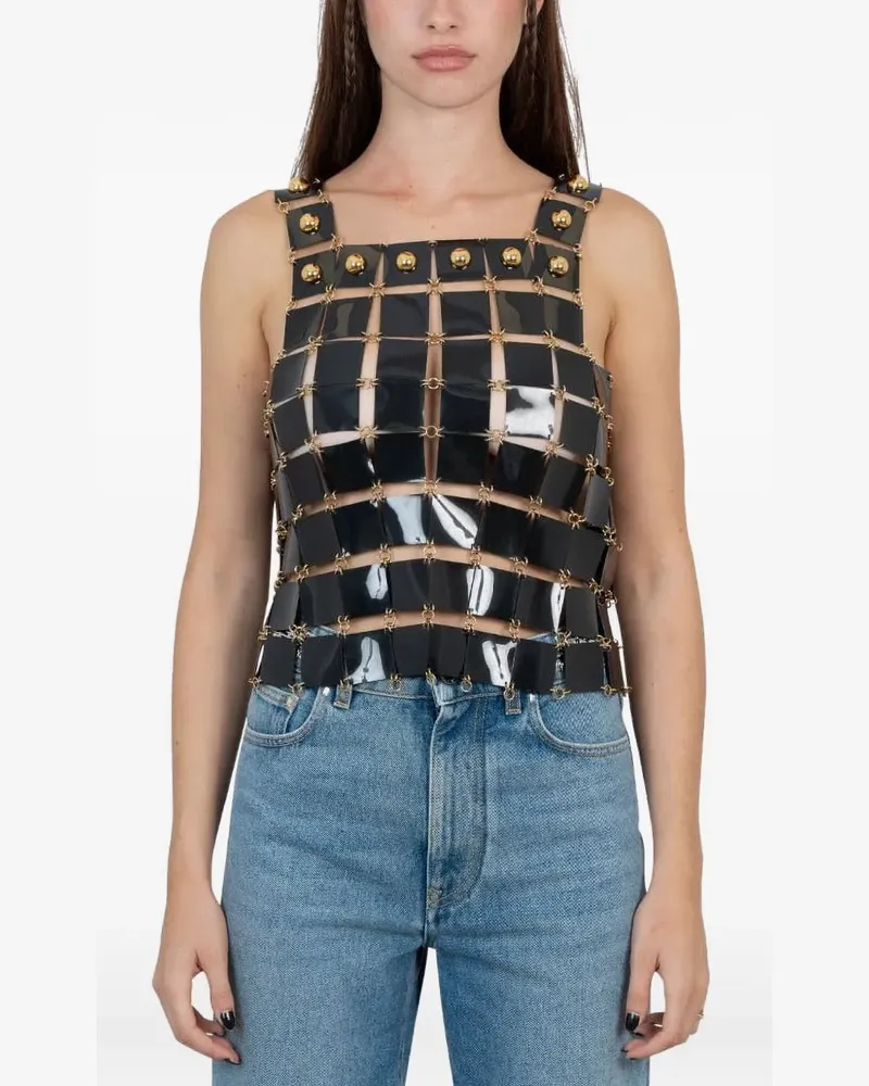 Paco Rabanne Oberteil mit eckigen Einsätzen - Schwarz Schwarz
