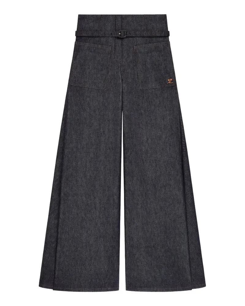 Courrèges Palazzohose mit Gürtel - Blau Blau