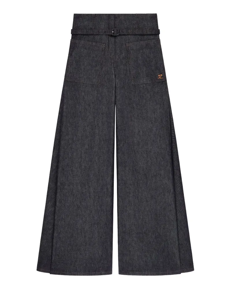 Courrèges Palazzohose mit Gürtel - Blau Blau