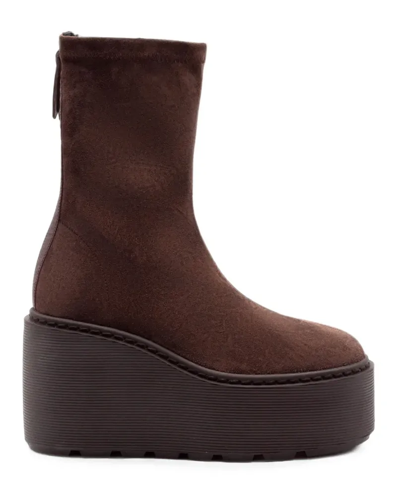 Vic Matié F20 Zeppa wedge suede ankle boots - Braun Braun