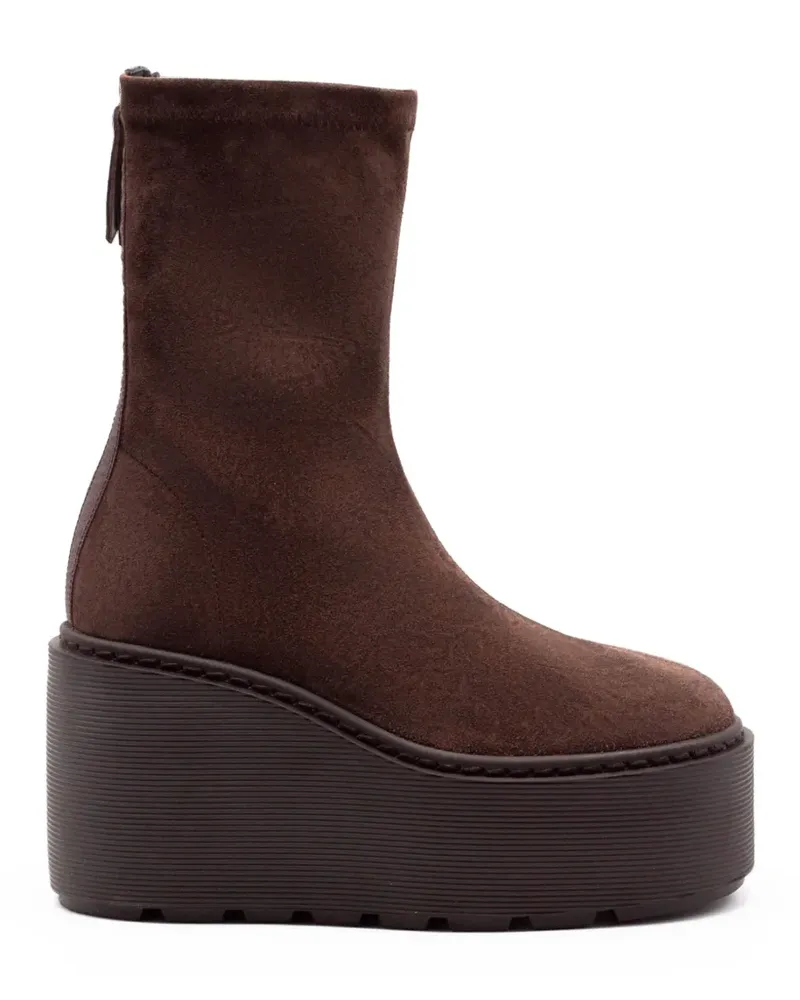Vic Matié F20 Zeppa Wedge-Stiefeletten aus Wildleder - Braun Braun