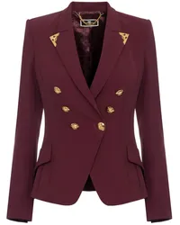 Elisabetta Franchi Doppelreihiger Blazer aus Krepp Rot