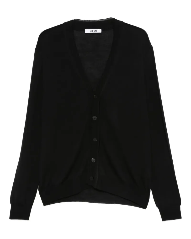 Mauro Grifoni Geknöpfter Cardigan mit V-Ausschnitt - Schwarz Schwarz