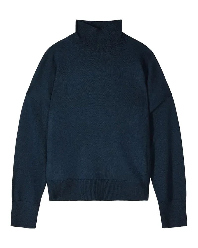 Patrizia Pepe Rollkragenpullover mit Logo-Schild - Blau Blau