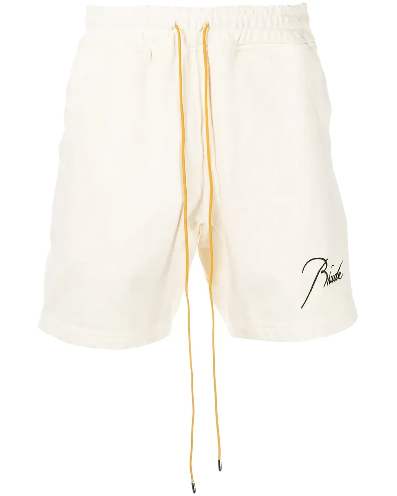 RHUDE Shorts mit Logo-Stickerei - Nude Nude