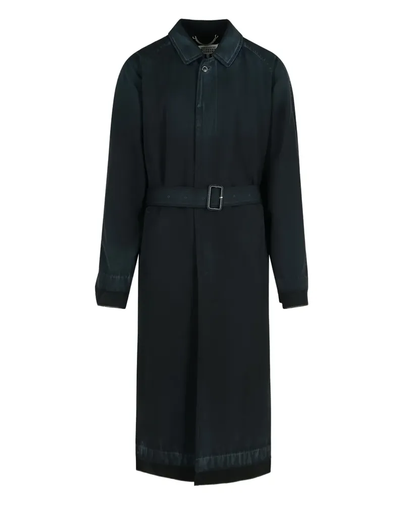 Maison Margiela Mantel mit spitzem Kragen - Schwarz Schwarz