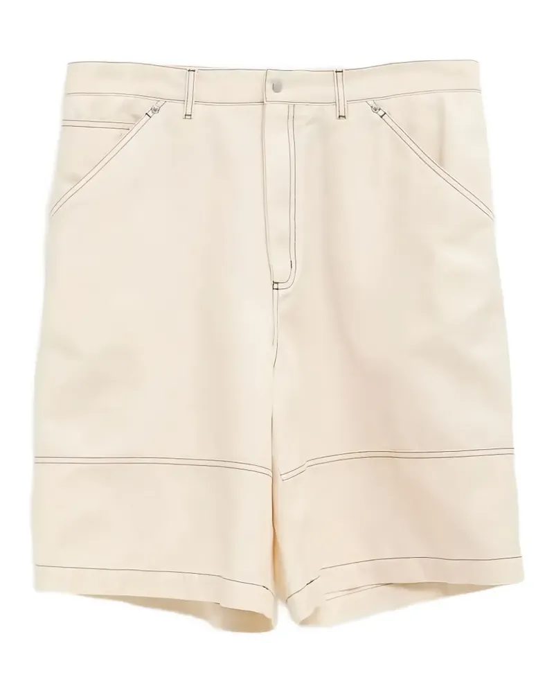 Moncler contrast-stitch shorts - Nude Nude