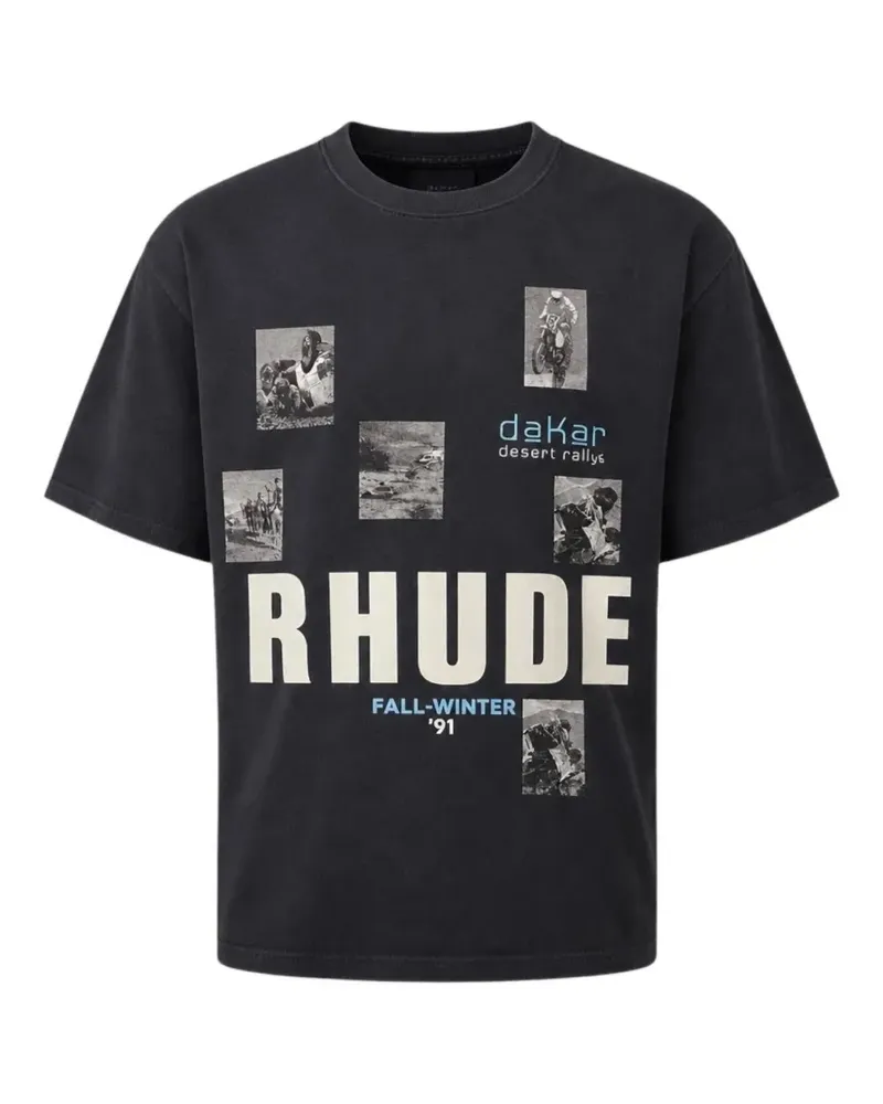 RHUDE Winter 91 Rallye T-Shirt - Schwarz Schwarz