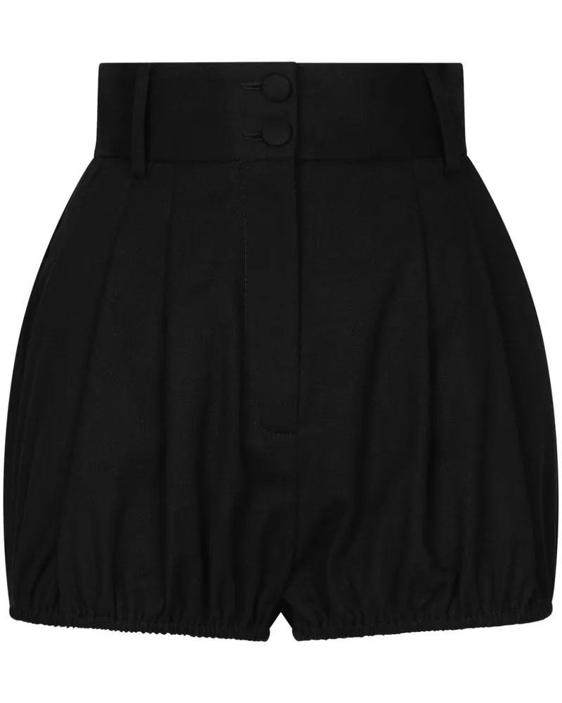 Dolce & Gabbana Gabardine-Shorts mit Falten - Schwarz Schwarz
