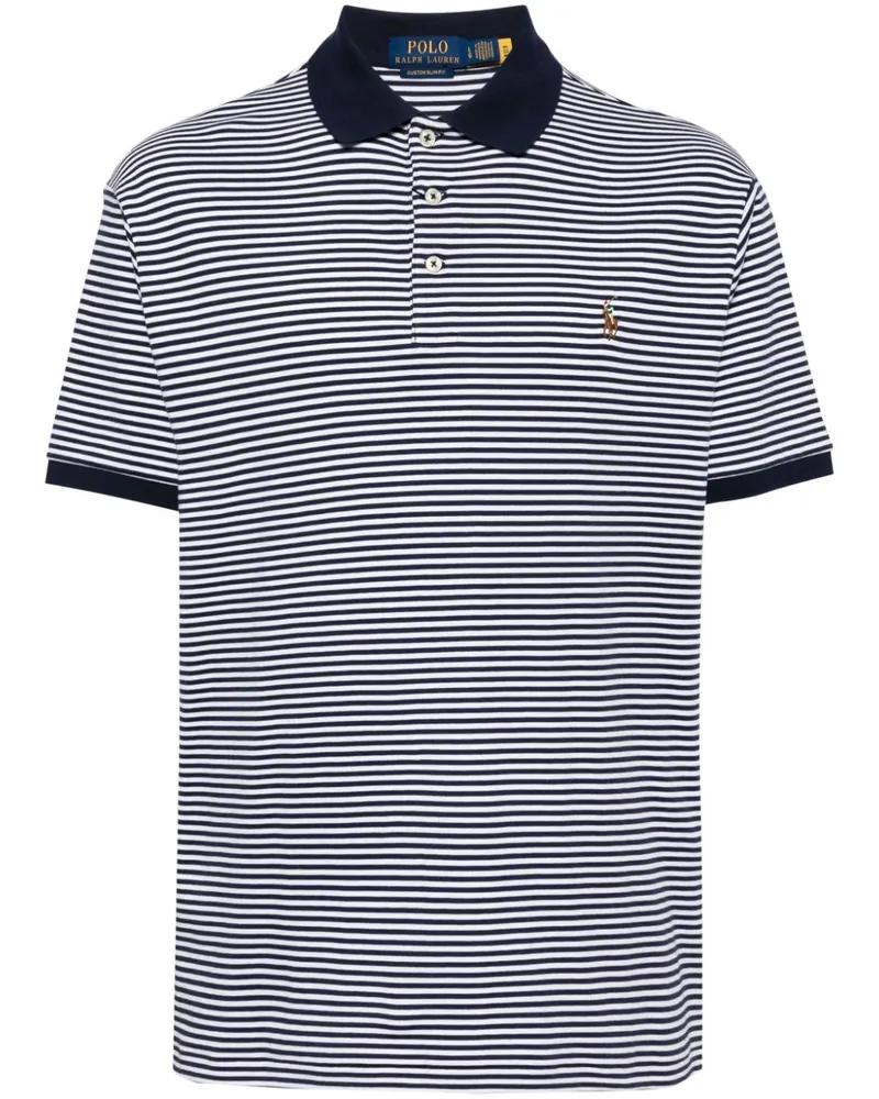 Ralph Lauren Gestreiftes Poloshirt mit Polo Pony - Blau Blau