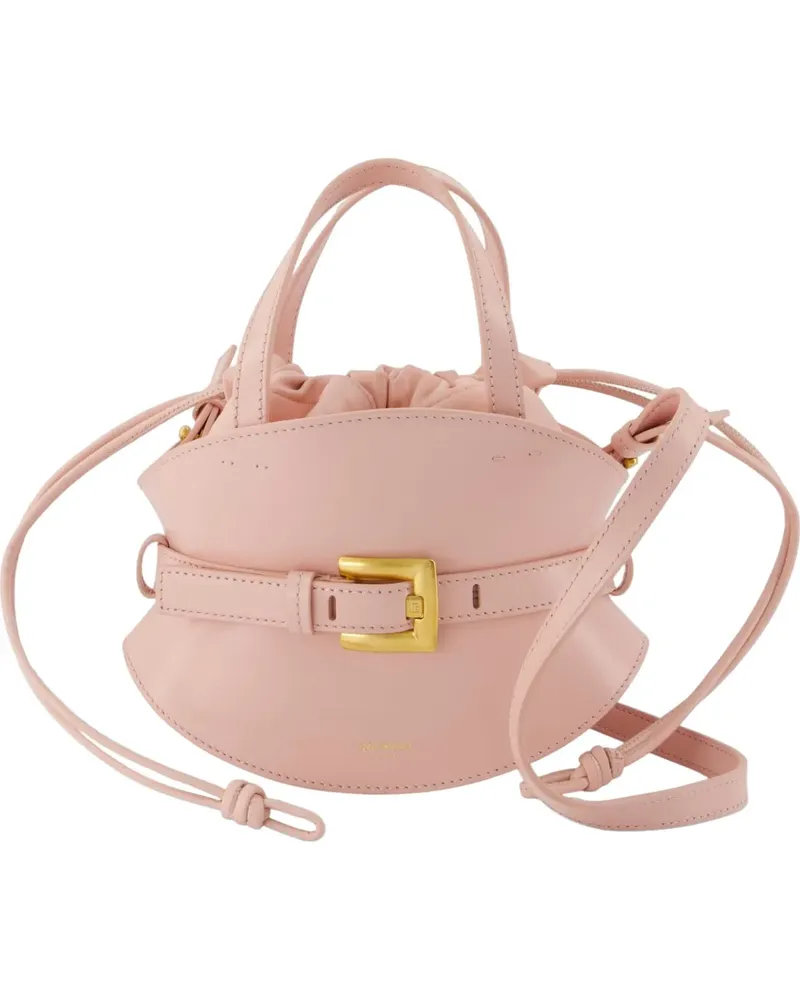 Balmain mini Shuffle buckled leather tote bag - Rosa Rosa