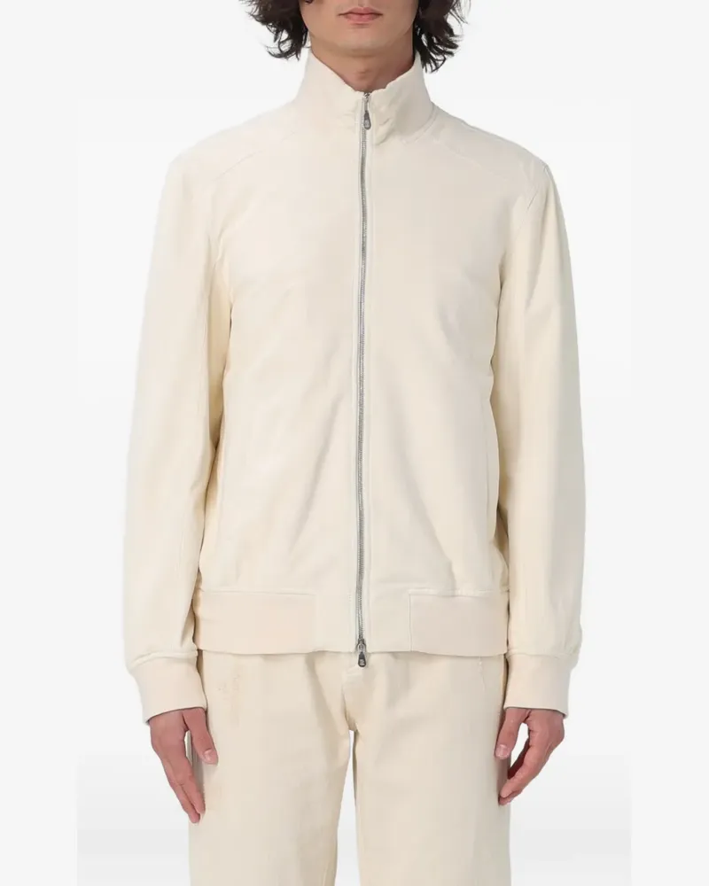 Brunello Cucinelli zip-up leather jacket - Nude Nude