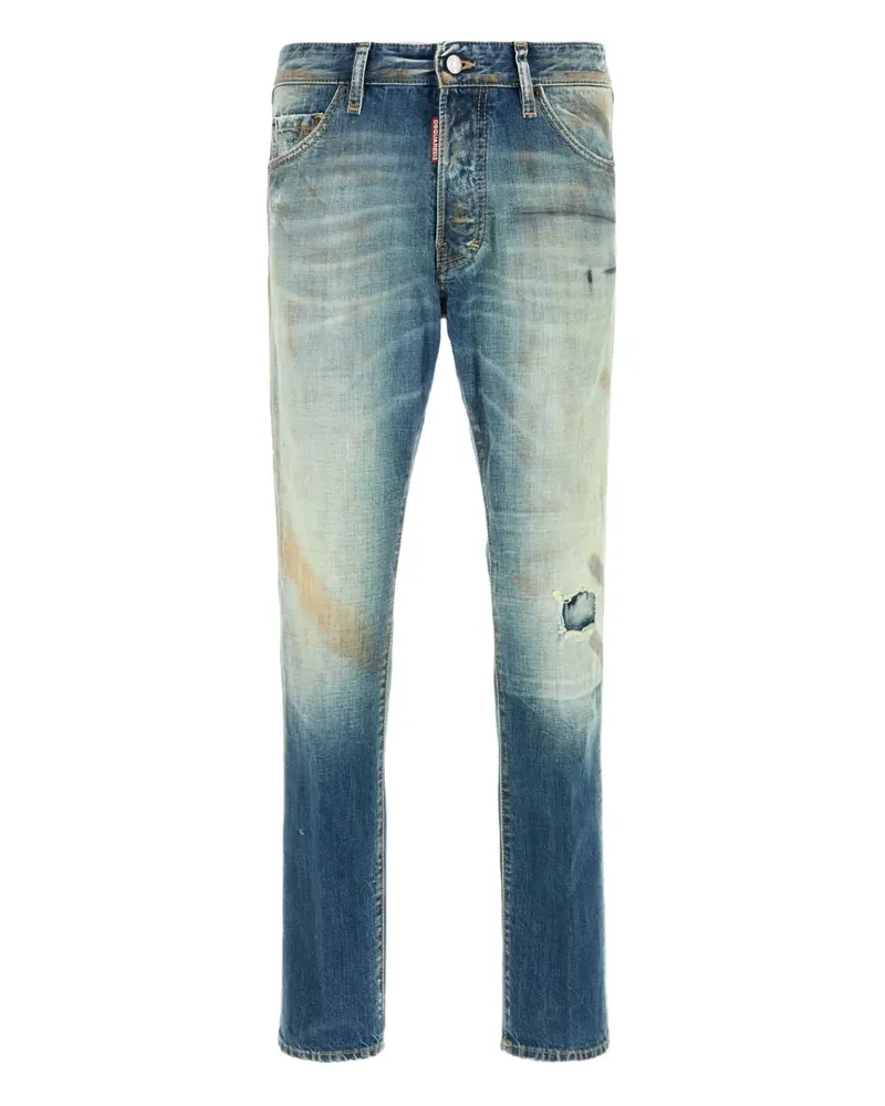 Dsquared2 Ausgeblichene Patchwork-Jeans - Blau Blau