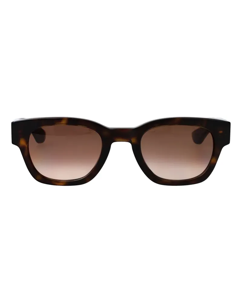 Alexander McQueen Sonnenbrille mit eckigem Gestell - Braun Braun