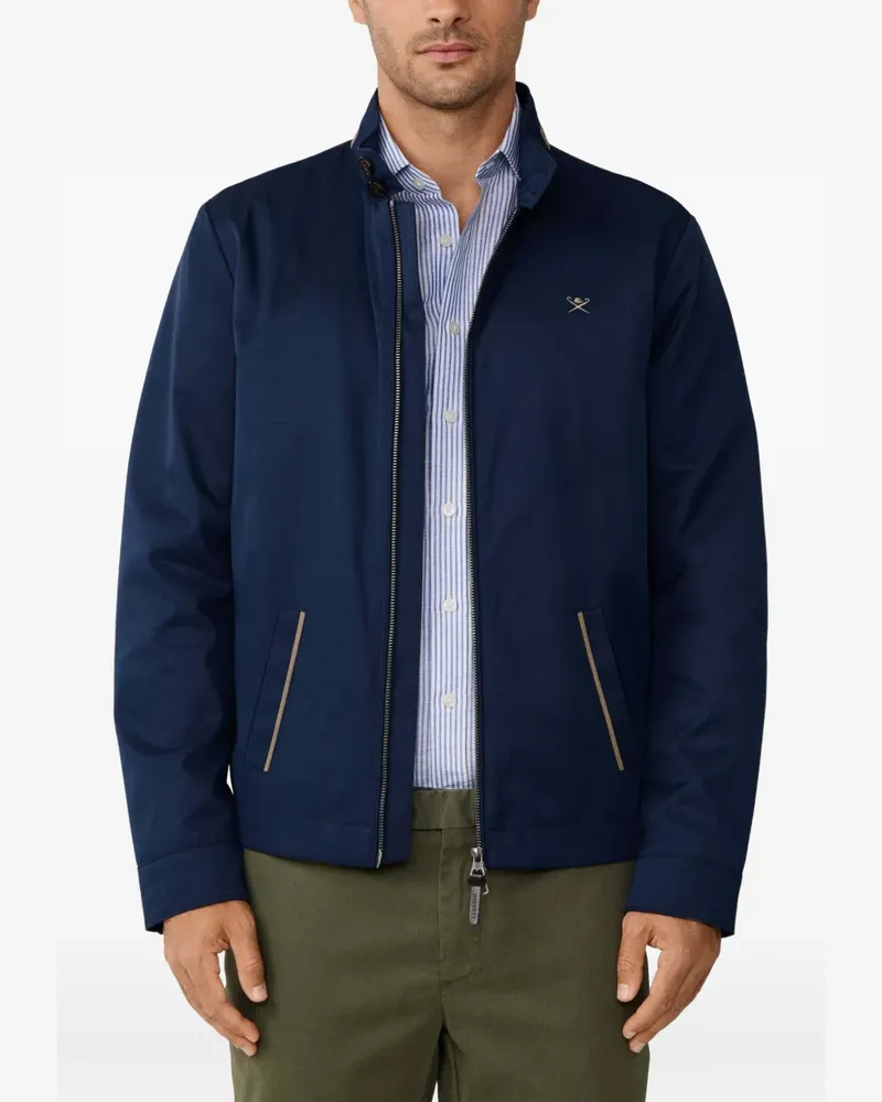 Hackett Harrington-Jacke mit Logo-Stickerei - Blau Blau