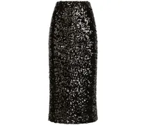 Bleistiftrock mit Pailletten - Schwarz