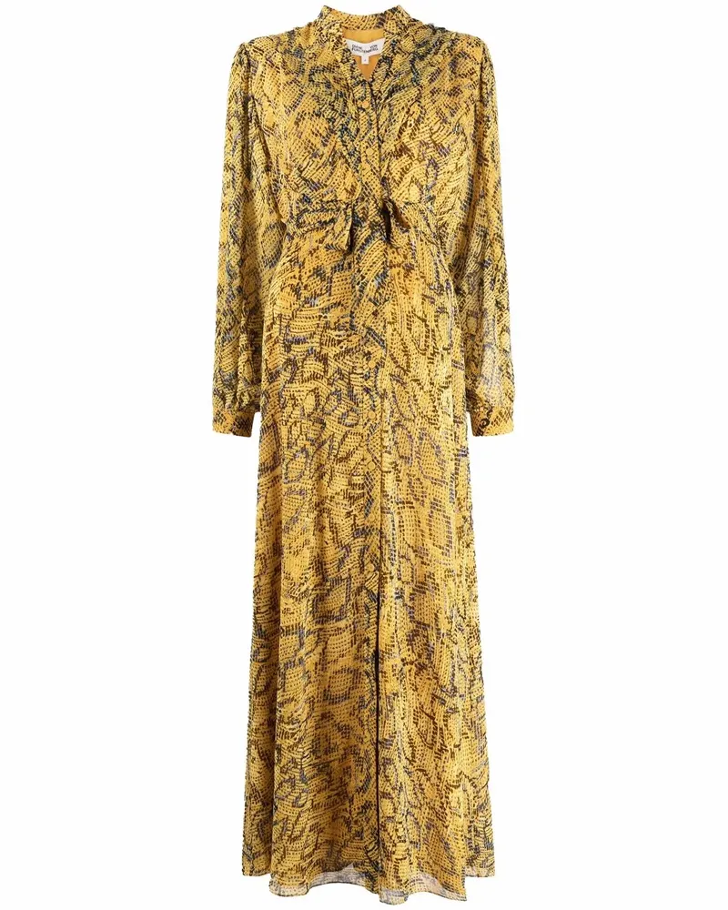 Diane von Furstenberg belted snake-print maxi dress - Gelb Gelb