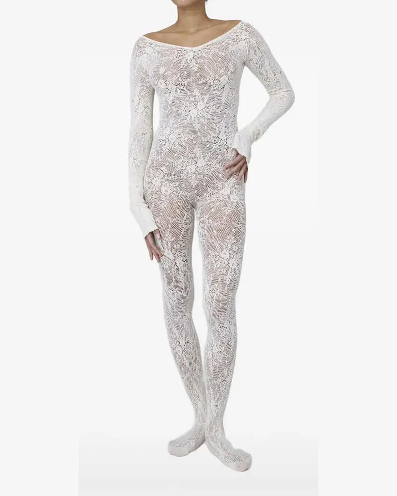 Swedish Stockings Rosa lace long-sleeved jumpsuit - Weiß Weiß