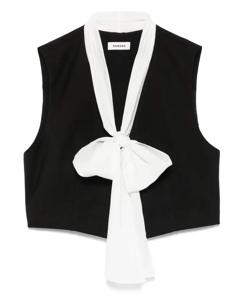 Sandro Bluse mit V-Ausschnitt - Schwarz Schwarz