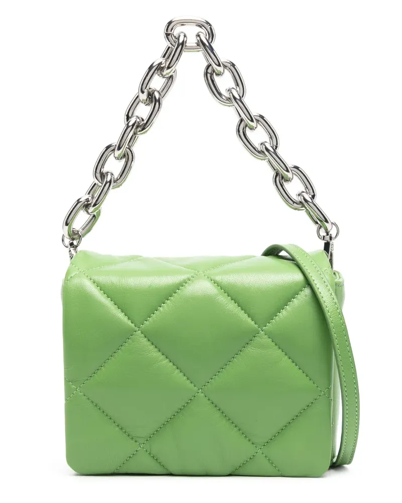 STAND Schultertasche mit M-Steppung - Grün Grün