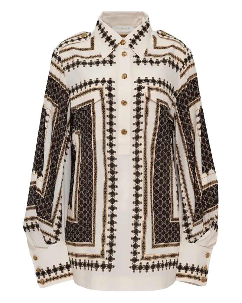 Zimmermann chain-print pocket blouse - Schwarz Schwarz