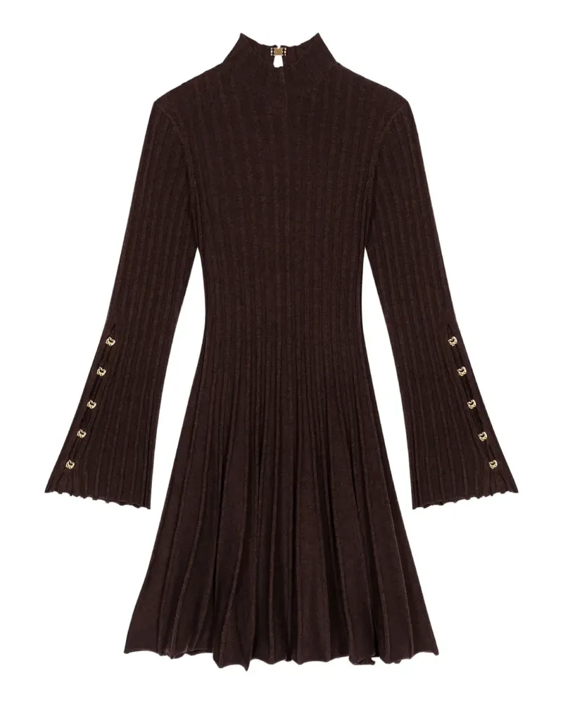 Maje Kurzes Skaterkleid mit Stehkragen - Braun Braun