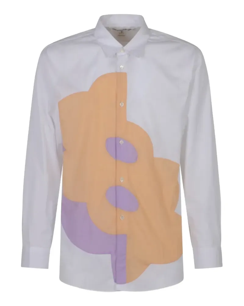 Comme des Garçons graphic-patch long-sleeve shirt - Weiß Weiß