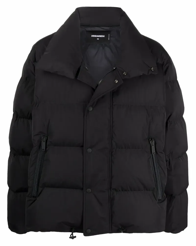 Dsquared2 Mantel mit Logo - Schwarz Schwarz
