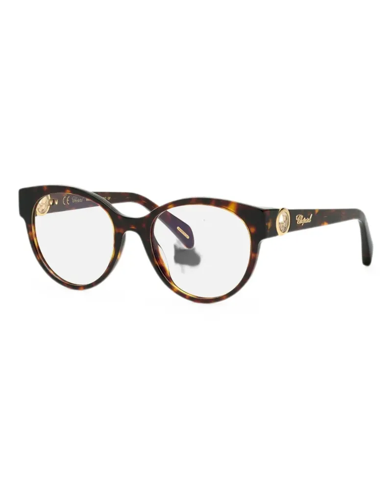 Chopard tortoiseshell-effect oval-frame glasses - Braun Braun