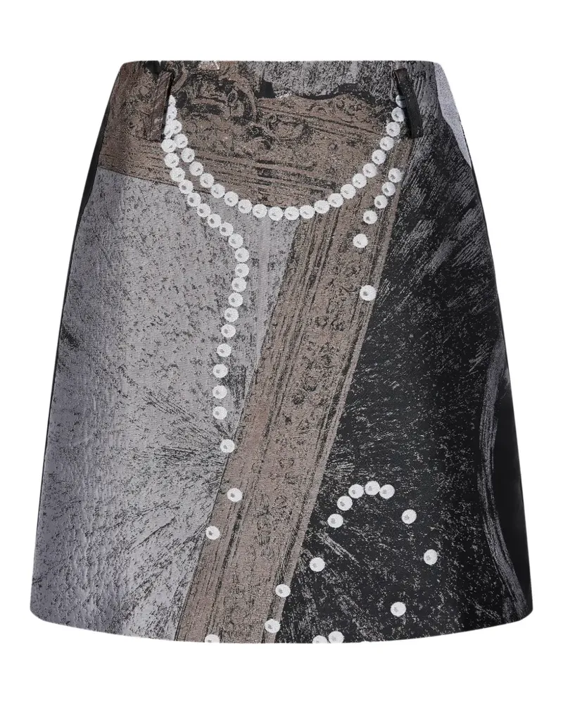 JNBY A-Linien-Minirock mit Jacquard-Print - Schwarz Schwarz