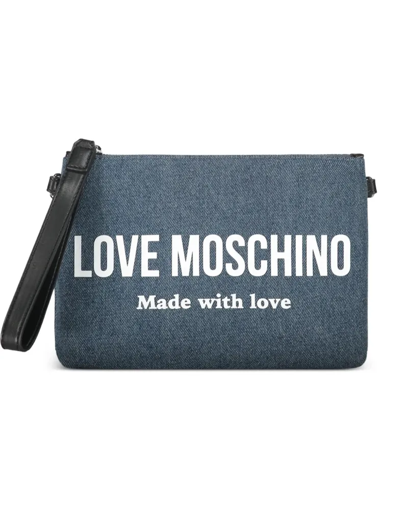 Moschino logo strap shoulder bag - Blau Blau