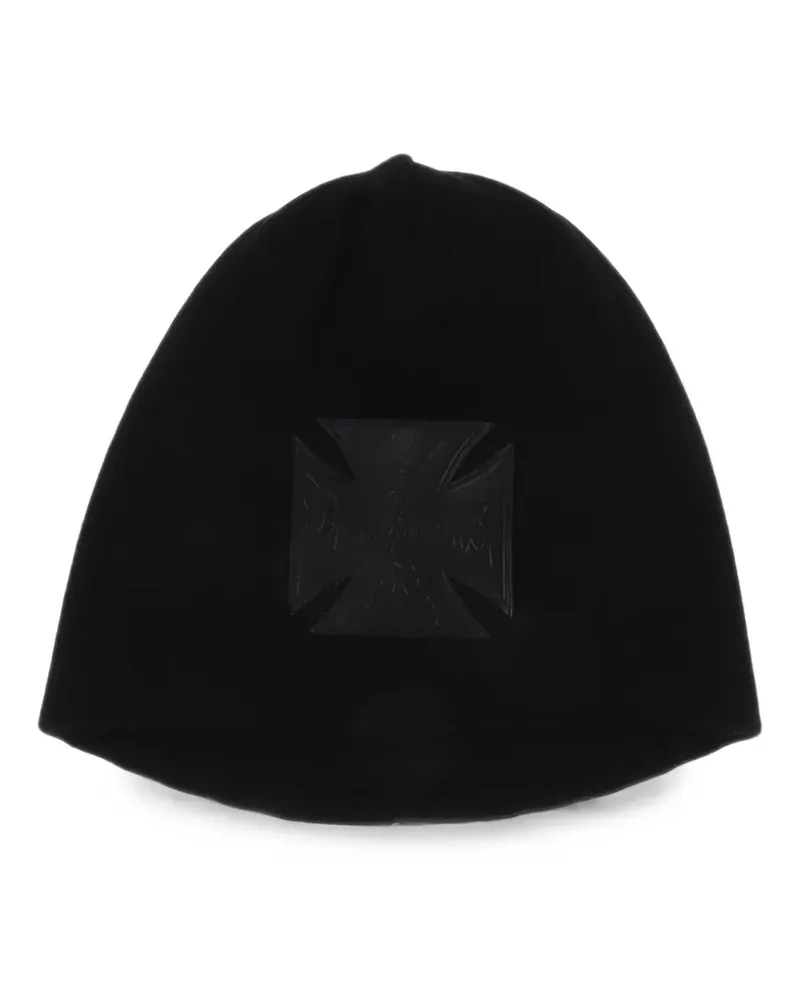 VETEMENTS cross-patch beanie hat - Schwarz Schwarz