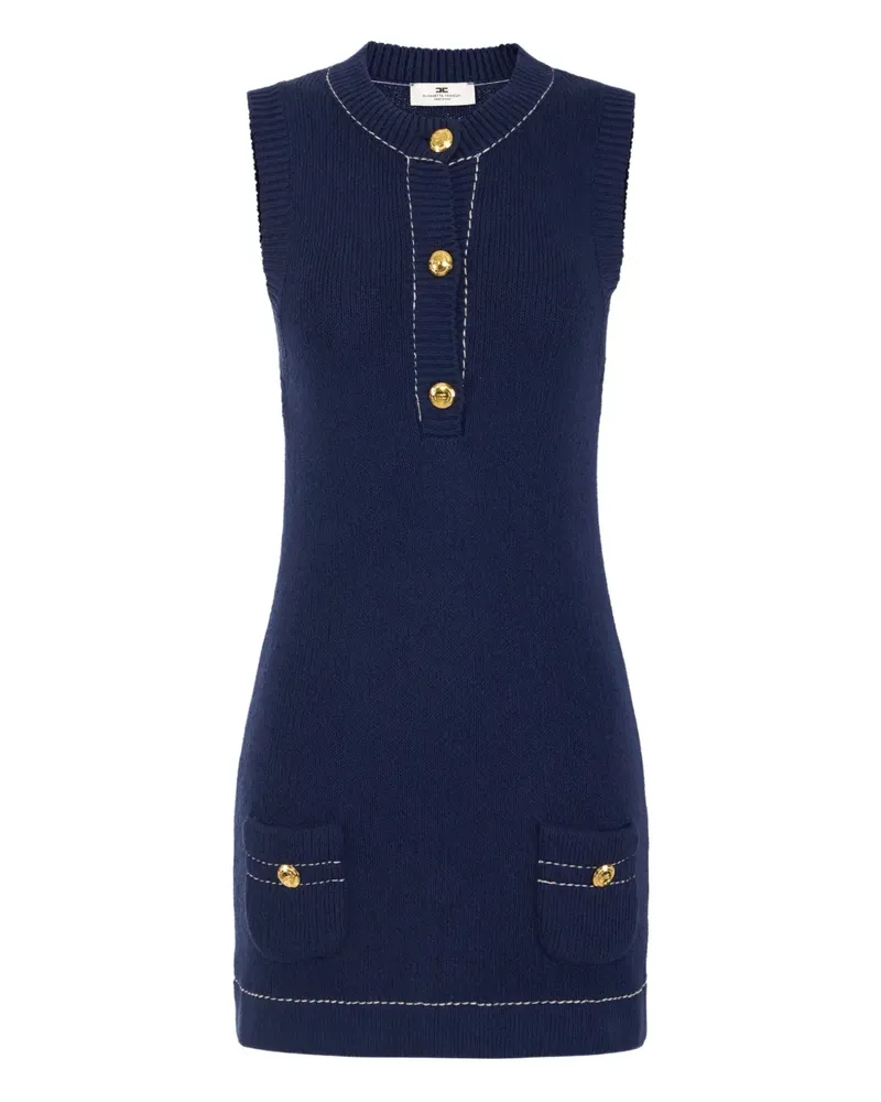 Elisabetta Franchi Minikleid mit Knopfverschluss - Blau Blau